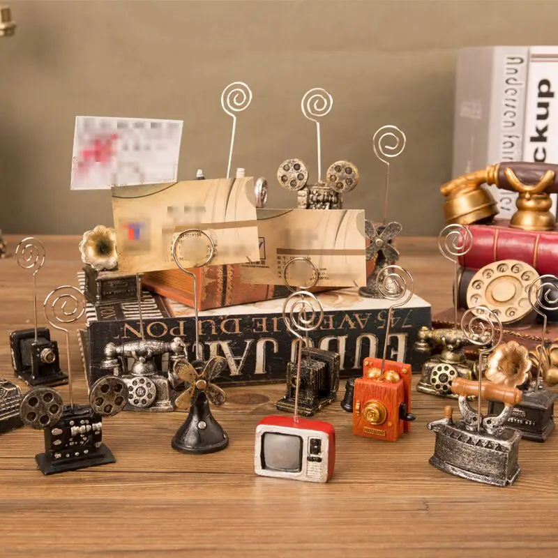 

Sharkbang New Arrival Vintage Resin Sewing Machine TV Phonograph Series Photo Memo Clip Holder Cute Stationery