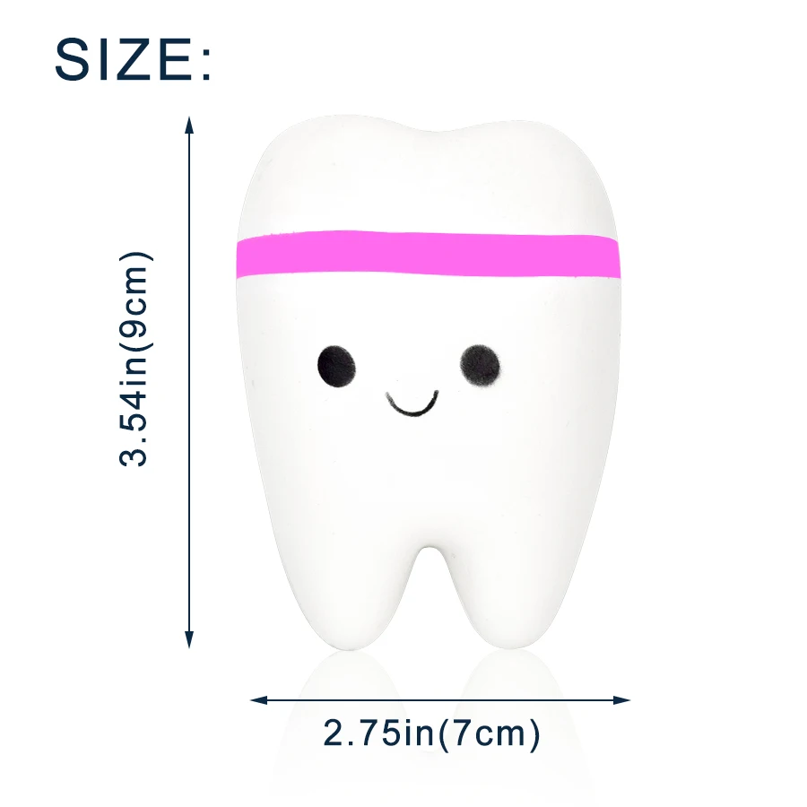 Brinquedos de descompressão pu com dentes em espuma macia, brinquedo divertido para crianças