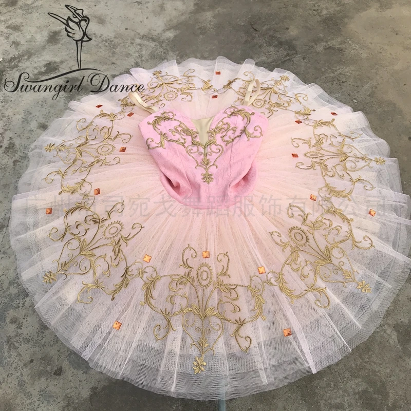 Adult peach pink performance tutu dress girls nutcraacker variation classical stage tutu costume professional JY034