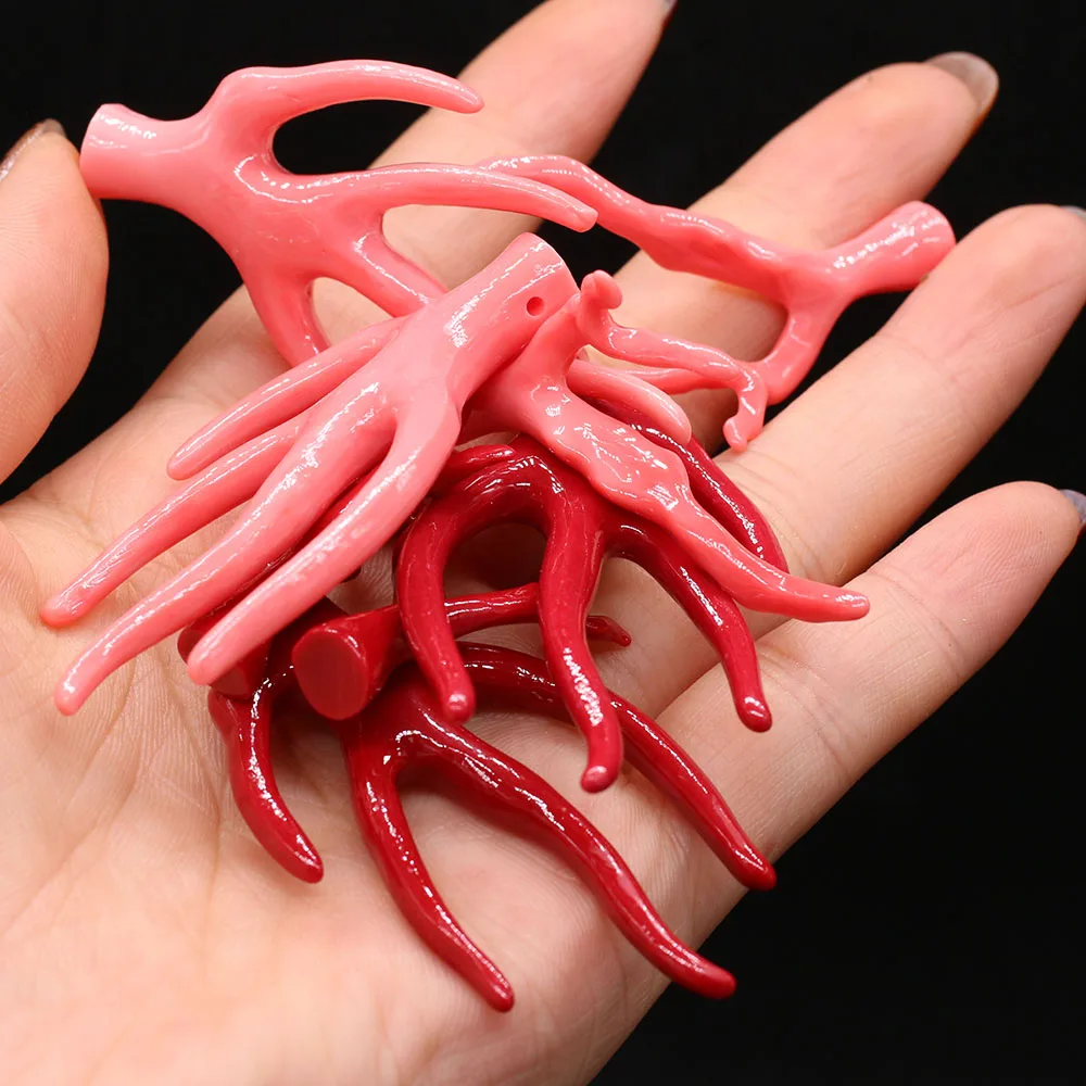 Natural Coral Pink Tree Branch Beads 2/4 Forks Crafts For Jewelry MakingDIY Necklace Bracelet Earring Accessory Charm Women Gift