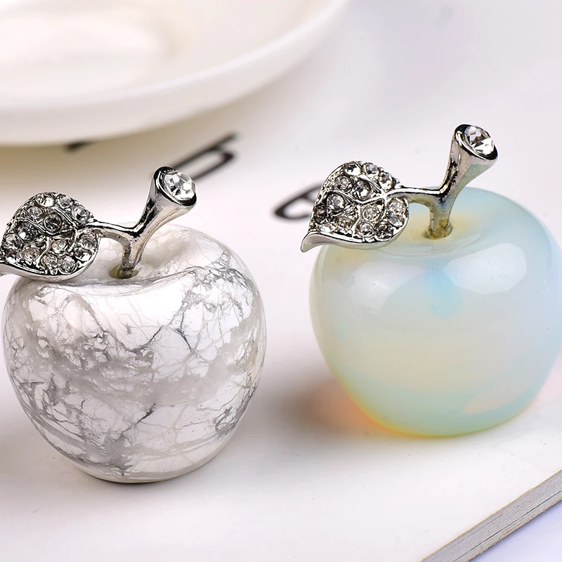 1PC Natural crystal Colourful Apple Paperweight Beautiful Crystal Crafts Gifts and Art Collection Gifts Wedding Home Decoration