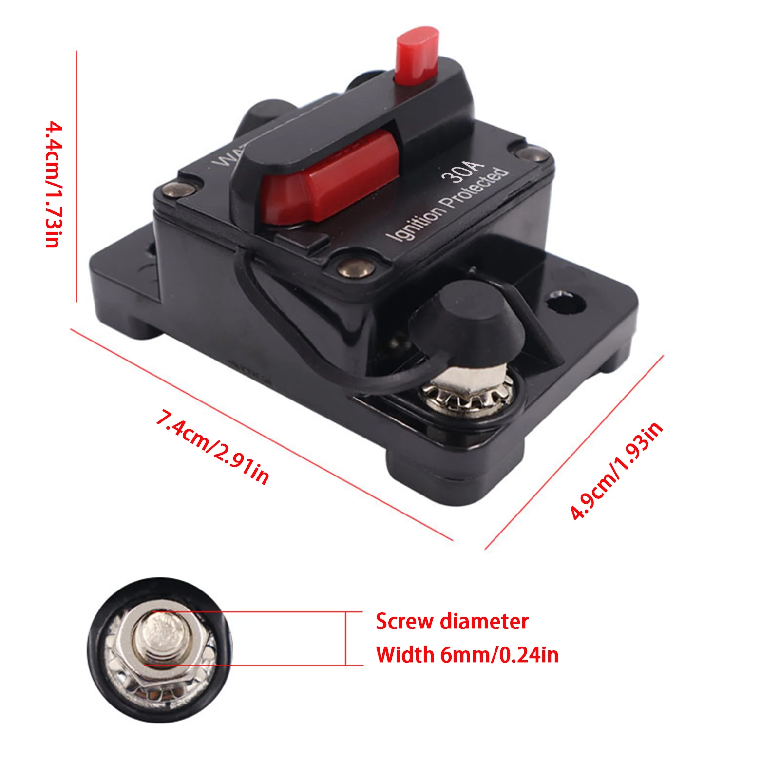 Ampere Battery Breaker 30A 40A 50A interruttore fusibile Reset impermeabile 12-48V DC per auto barca prevenire cortocircuito