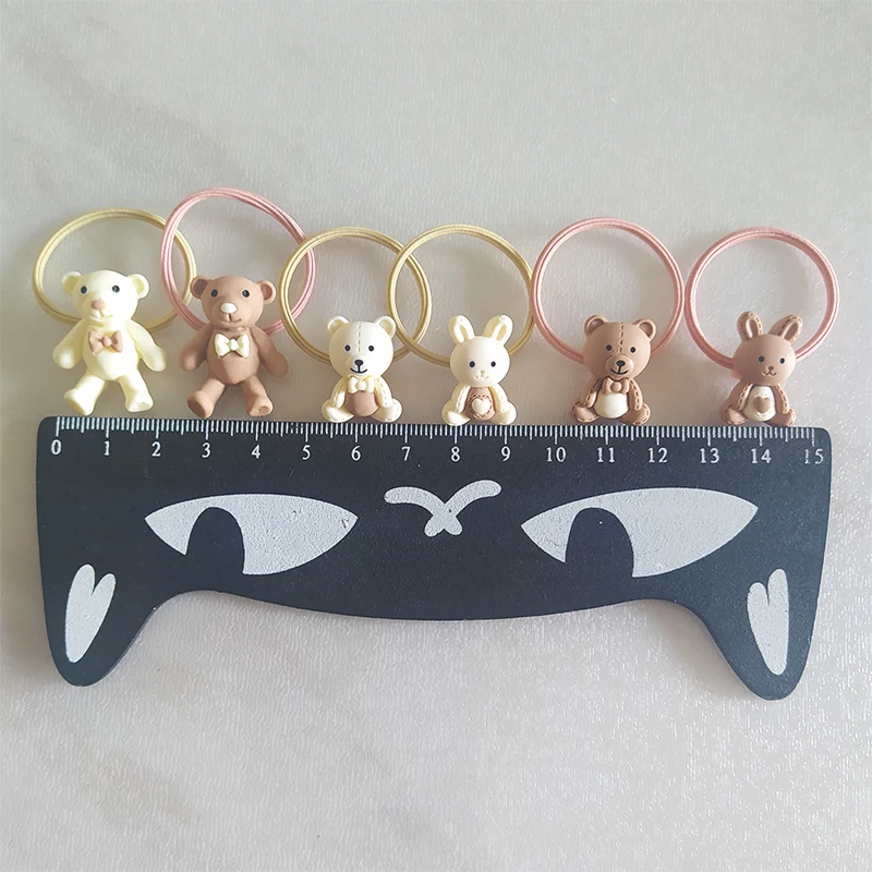 2PCS Cute Cartoon Rabbit Bear Kids Elastic Hair Bands Children Hair Ties Girls Hair Accessories Baby Headdress