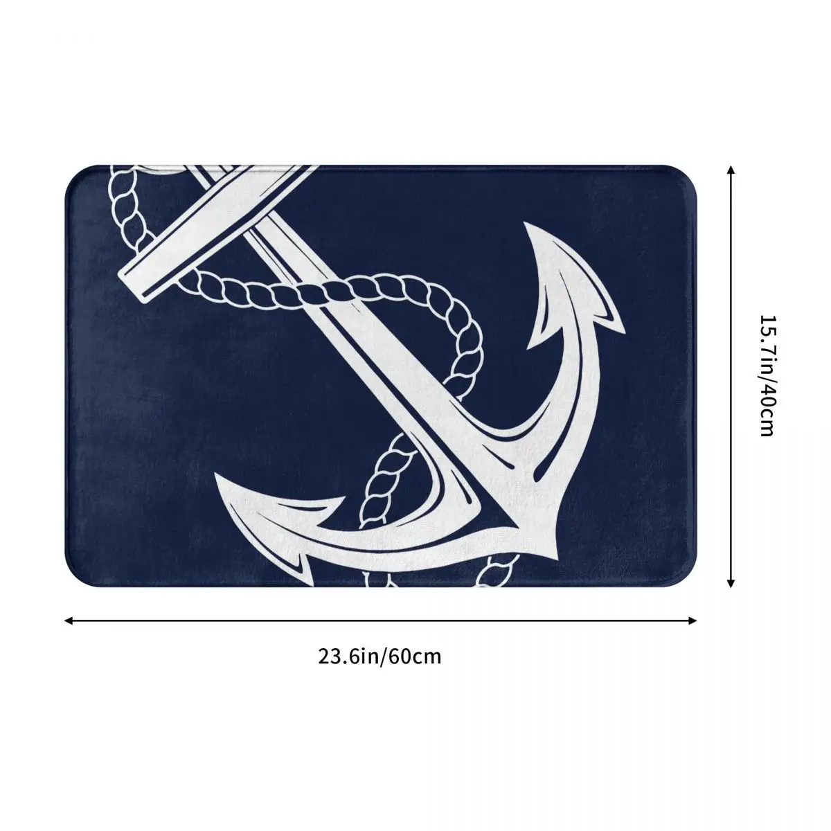 Anchor Nautical White Navy Doormat Rectangle Soft Bathroom Entrance Floor Carpet Home Rug Floor Mat Decor Area Rugs