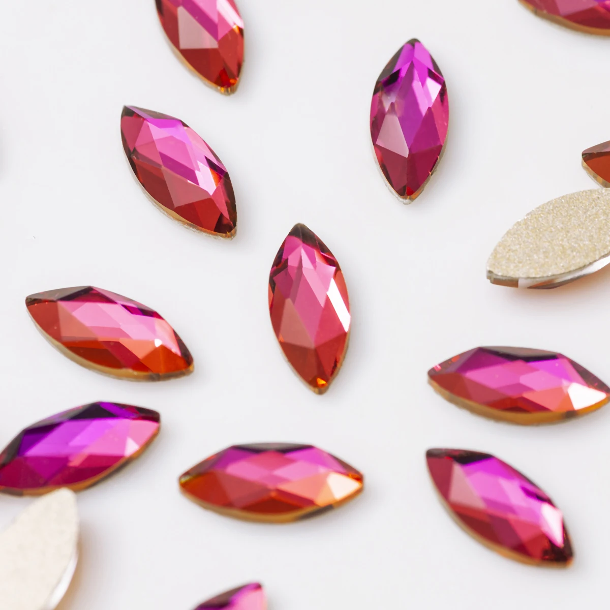 100 stücke Super Glitter Nail art Strass Pferd Augen Flatback Kleber Auf Kleid Glas Kristalle Für DIY Handwerk Tanzen Kleid – Detail 23