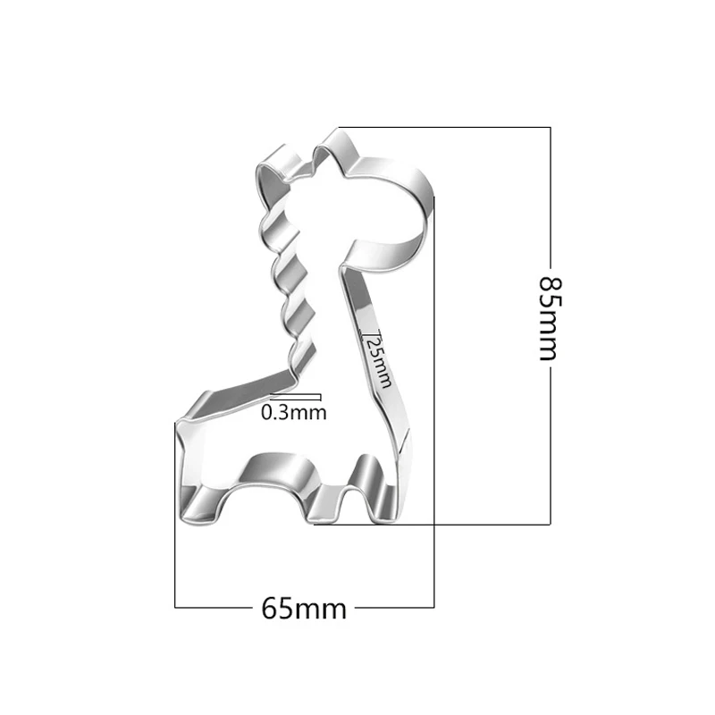 Giraffe Cookie Cutter Stainless Steel Biscuit Knife Baking Fruit Kitchen Tools Mold Embossing Printing