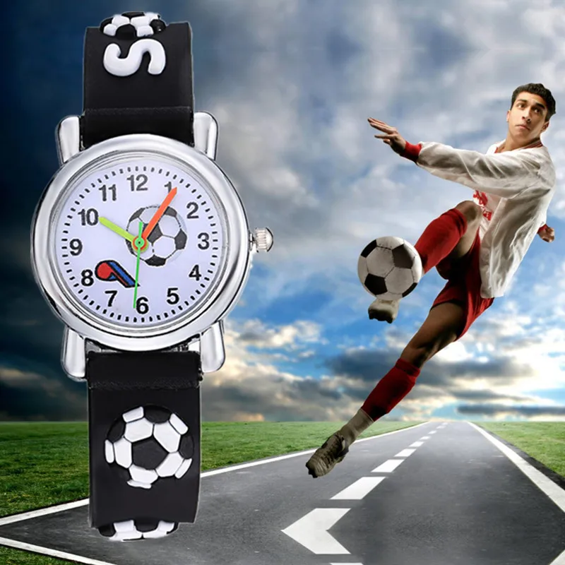 Mode Cartoon Fußball Uhr Jungen Uhren Kinder Kinder Uhren Silikon Sport uhren Qaurtz Uhr Relojes Infantiles