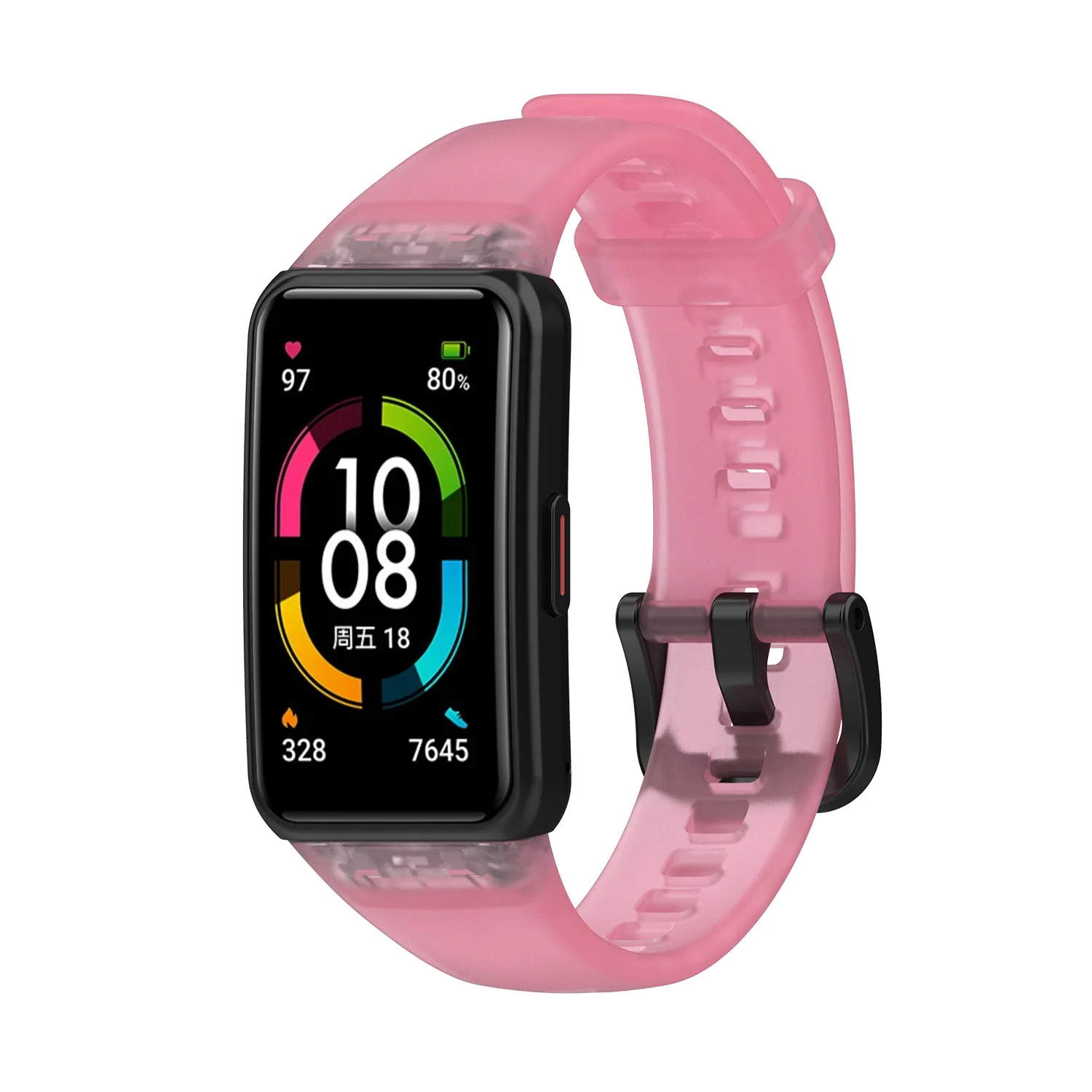 Transparent candy color Soft Silicone Sport Strap For Huawei Honor Band 6 Smart Wristband Replacement Straps for Huawei Band 6