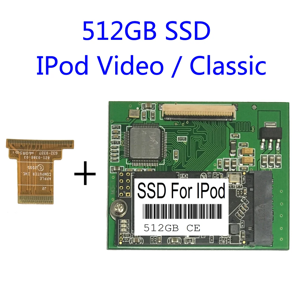 

New 512GB SSD CE Zif For IPOD Classic IPod Video HDD Replace MK1634GAL MK6008GAH MK8010GAH MK3008GAL IPod Expansion Capacity HD