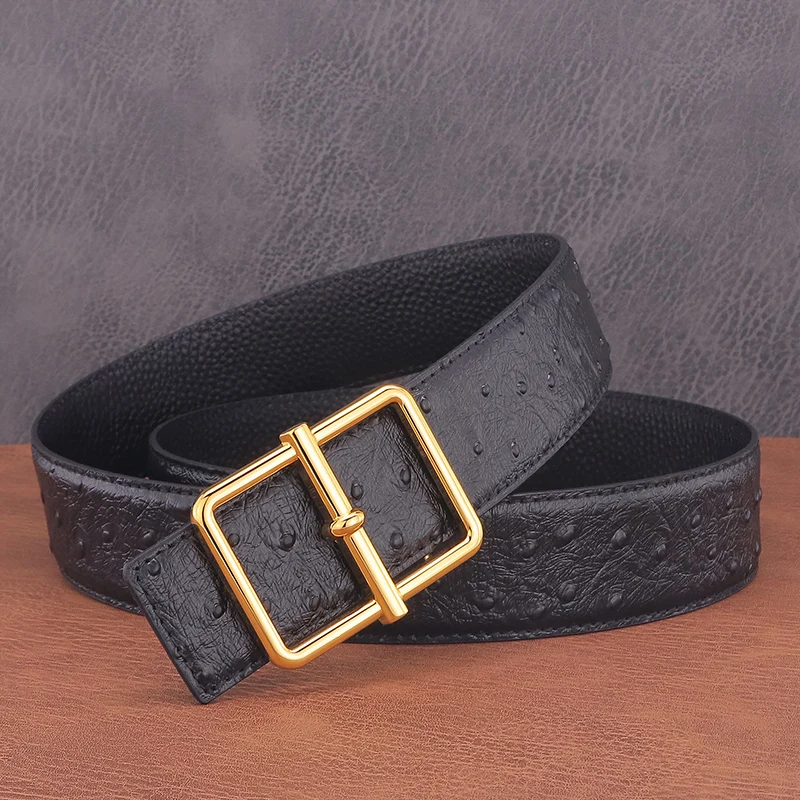 Mode Riem Mannen Luxe Designer Fancy Jeans Riem Designer 3.8Cm Brede Holle Knop Lederen Riem Hoge Kwaliteit