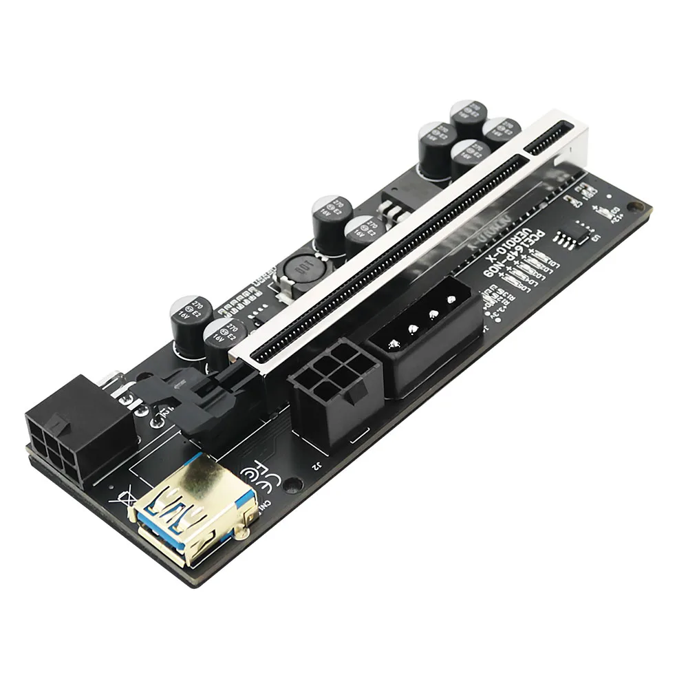 6 sztuk PCIE Riser 010 VER010-X 4/6Pin moc USB 3.0 kabel Cabo Riser PCI Express X16 Riser dla karty graficznej dla koparka bitcoinów górnictwo