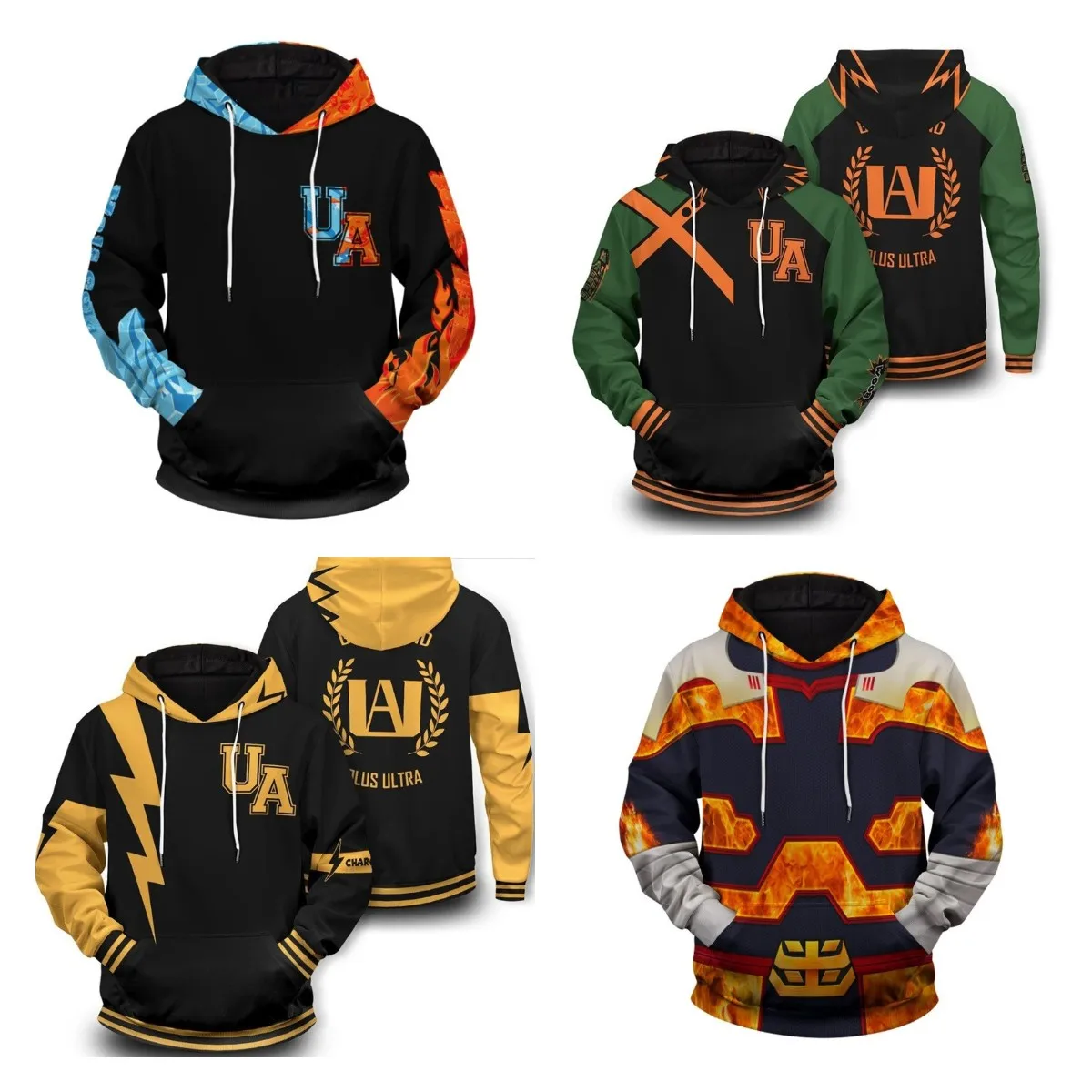 Anime My hero Academy midoriya izuku Duku bakugou Katsuki Cosplay apparel 3D printed Hooded Sweatshirt Jacket Pullover