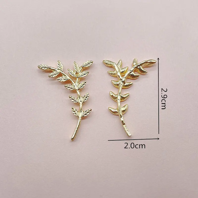 20pcs Alloy Leaves Branches Leaves hair accessories diy accessories bridal headwear handmade shoes clothes bags materials Button