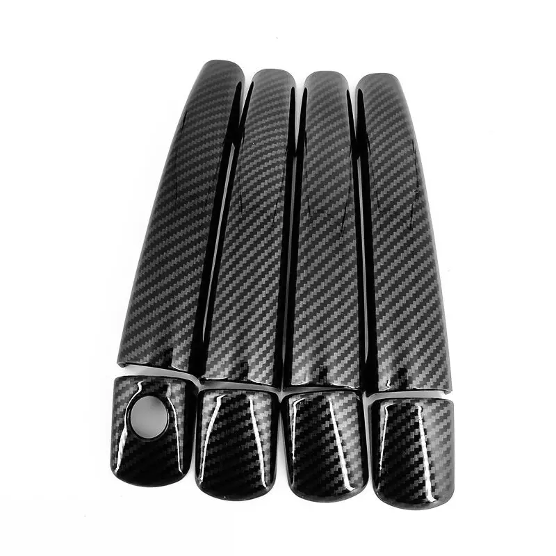 FOR Peugeot 208 2012 2013 2014 2015 2016 2017 2018 CHROME CARBON FIBER DOOR HANDLE COVER TRIM CAR STYLING ACCESSORIES