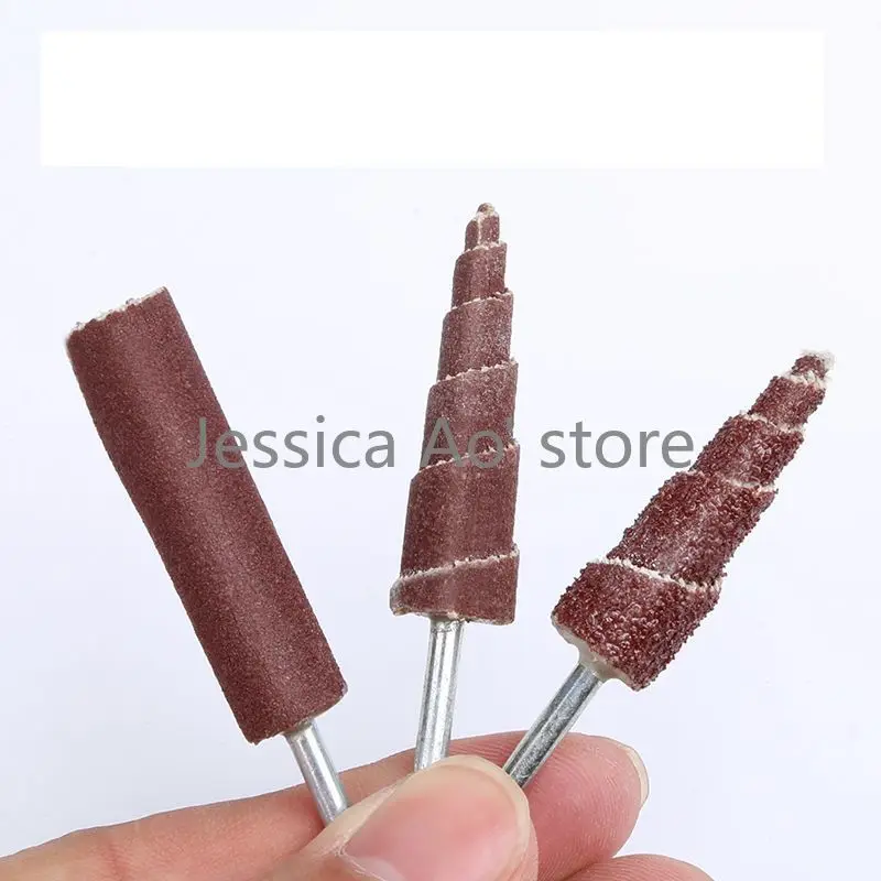 10pcs 80-600 grana abrasiva elettrica panno abrasivo carta abrasiva testa lamellare ruota con albero strumenti per la lavorazione del legno pulizia della ruggine del metallo