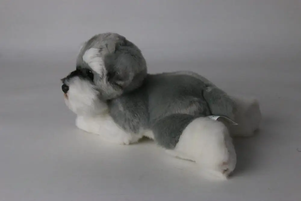 Jouet en peluche Schnauzer de simulation d'environ 25cm, poupée douce pour chien sujet, jouet pour enfants, cadeau de noël w2081