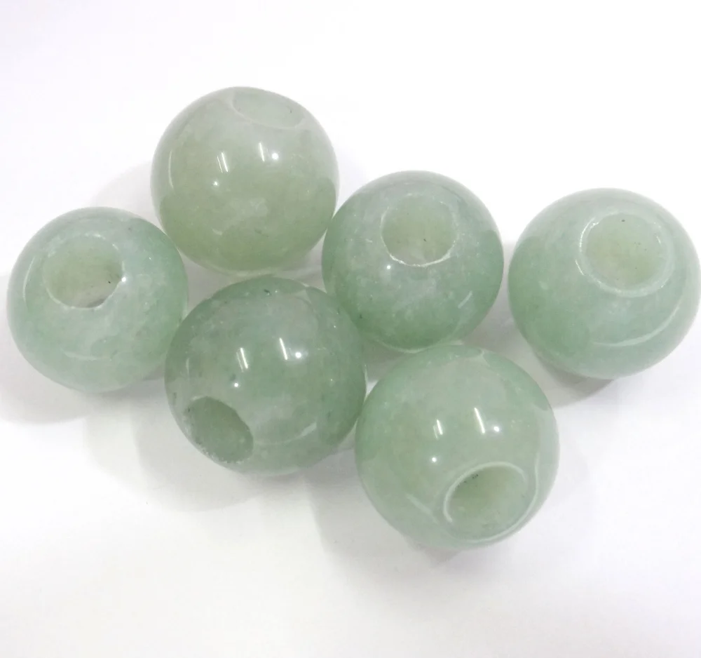 

Natural 16*14MM Stone Quartz Crystal Round shape big hole Beads pendant for diy Jewelry making necklace earrings Bracelets 20pc