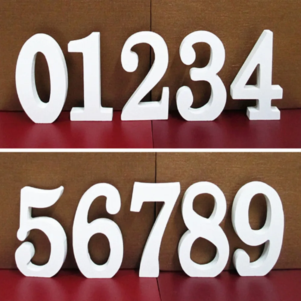 8CM White wooden letters Numeric Wedding birthday Names Party Pendant handmade Decor A325
