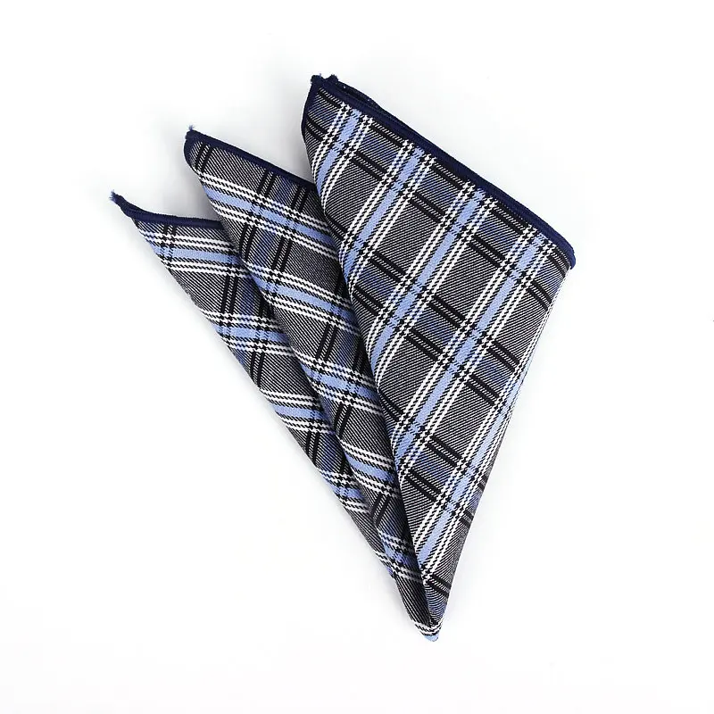 Plaid Colorful Cotton Handkerchiefs Woven Printing Check Pocket Square Mens Casual Streak Square Pockets Handkerchief Towels