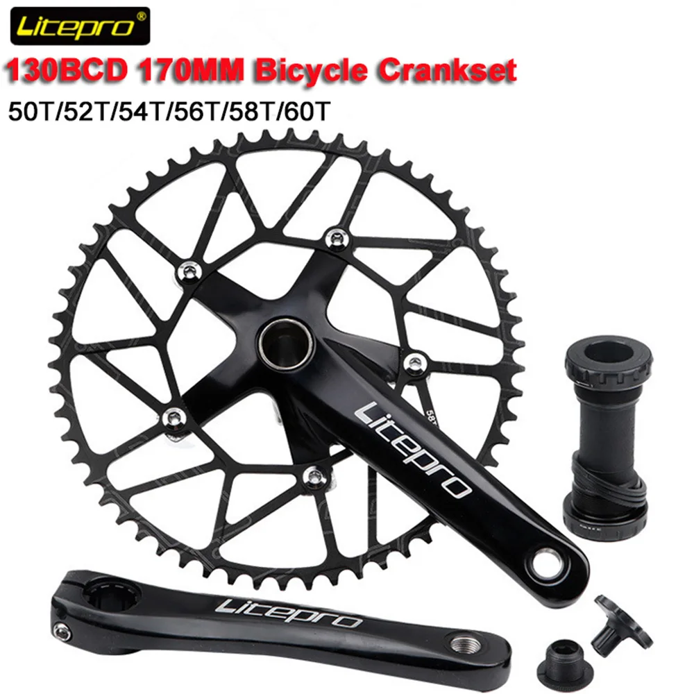 

Litepro 170 130BCD Bicycle Crank Arm Folding Bike Tooth Disc Bike Crankset Chainwheel with Bottom Bracket SP8 Hollow Integrally