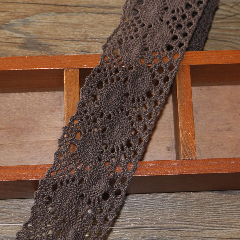 4.6cm  1 yard high quality coffee color lace cotton lace sewing home accessories DIY material