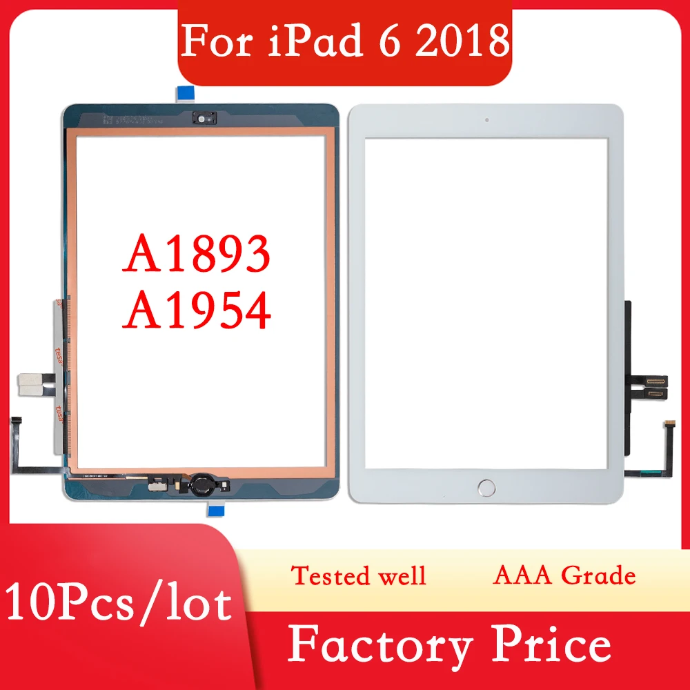 10Pcs/lot Touch Panel replacement for iPad 6 2018 6th Gen A1893 A1954 touch screen digitizer front lcd outer glass with Adhesive