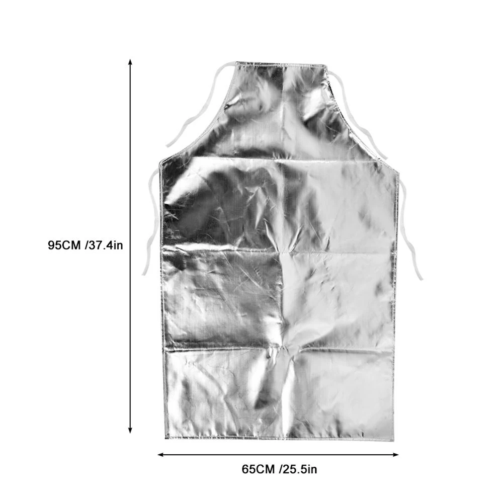 Heat Resistant Waterproof Apron Baking Kitchen Accessories Aluminum Foil Apron High Temperature Working Cooking Aprons for Women