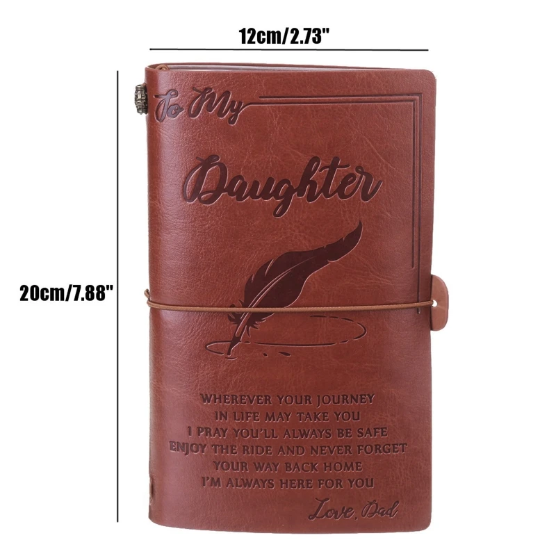 

Advanced Elegant Notebook Engraved Leather Journal Message Note Book to Daughter Son Man Wife