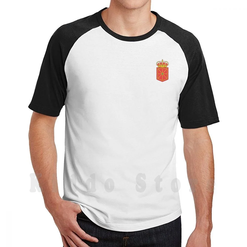 Navarre Coat Of Arms T Shirt Men Cotton Cotton S-6xl Navarre Spain Navarra Pamplona Euskal Herria Tumblr Coat Of Arms Iru ? A