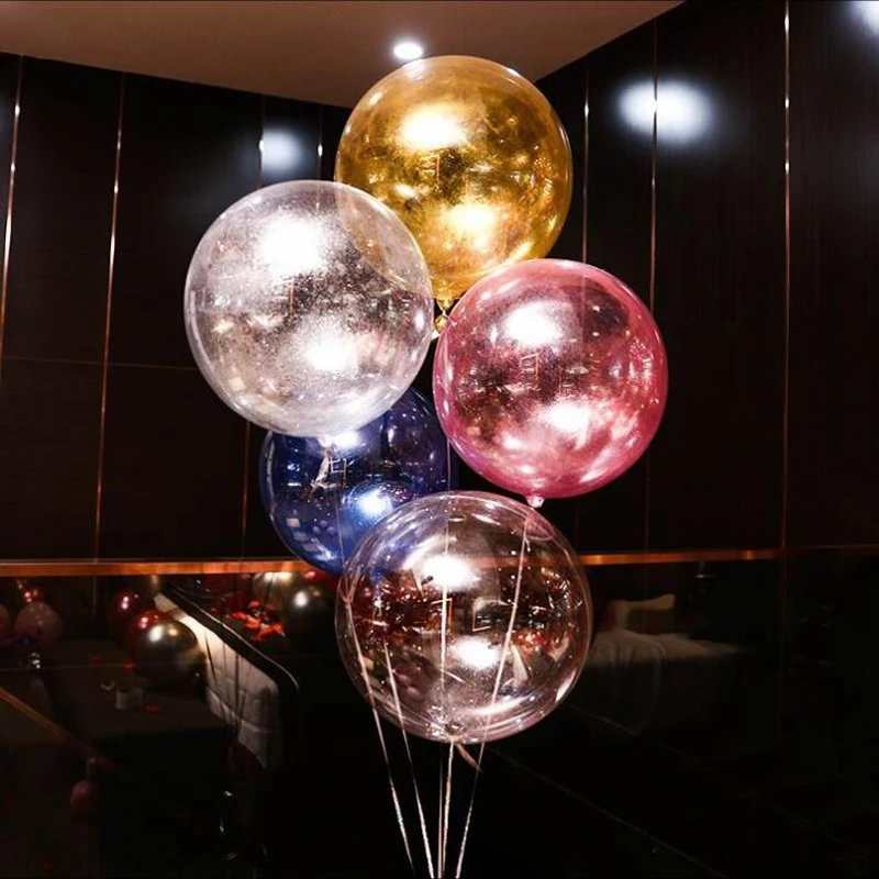 DIY Wedding Birthday Party Decoration Bobo Balloons 18 Inch colorful glitter Round PVC Transparent Christmas Decor Bobo globos