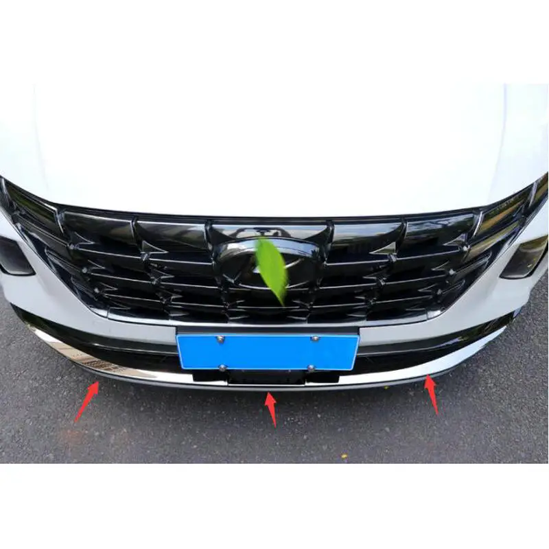 Car Stainless Steel   Front Bottom Bumper Molding Racing Grill Trim Cover For Hyundai Tucson 2021