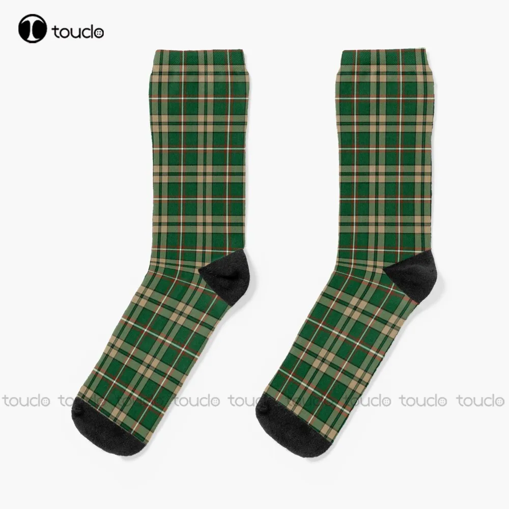 

O'Neill Tartan Tan And Green Irish Plaid Socks Personalized Socks Personalized Custom Unisex Adult Teen Youth Socks Funny Sock