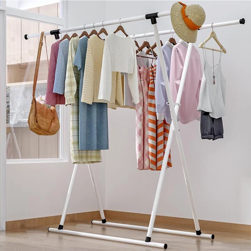 

Actionclub Simple Metal Iron Coat Clothes Rack Floor Standing Hanging Storage Fold Shelf Clothes Hanger Racks Bedroom Furniture