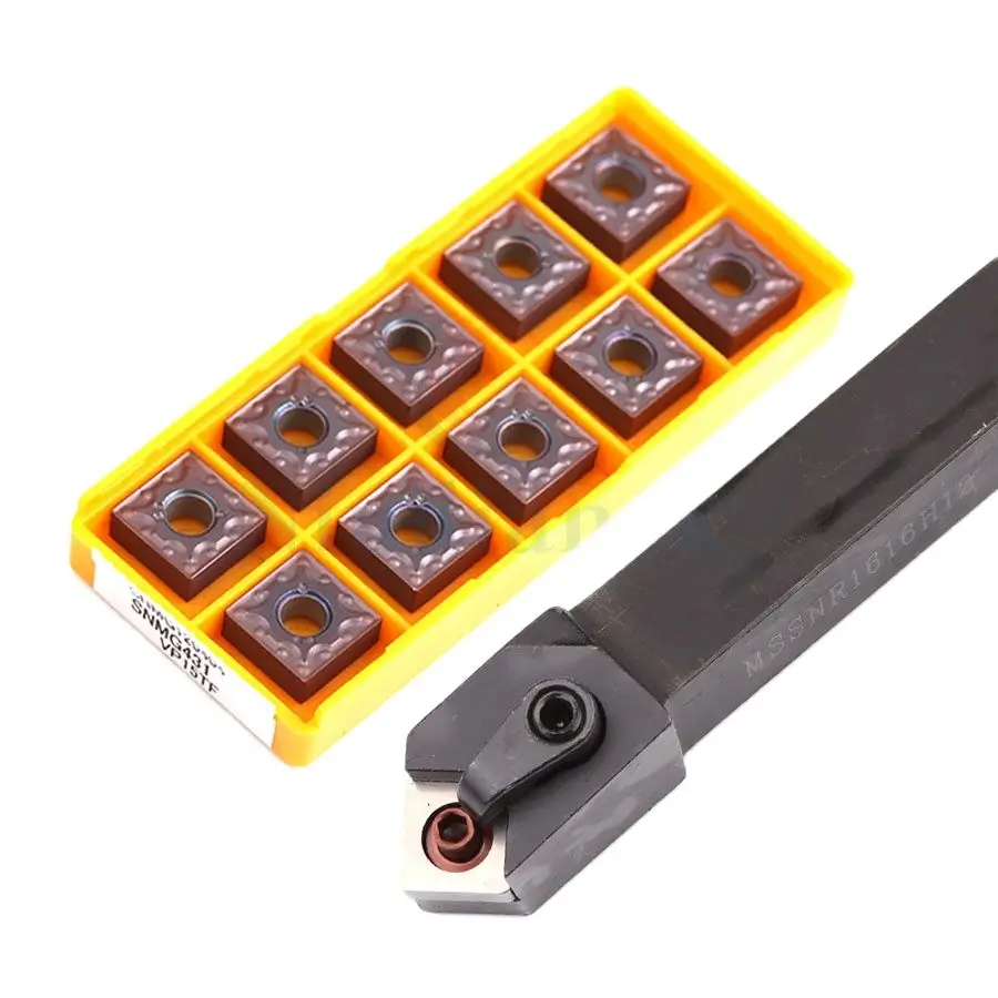 MSSNR1616H12 Externe Draaien Toolholder Voor Cnc Machine Tools + SNMG12 Carbide Draaibanken Blades Voor Roestvrij Staal En Staal Gemeenschappelijke