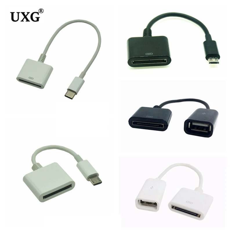 

Dock 30-Pin Female to USB-C USB 3.1 Micro USB 8pin Type C Male Short Charging 0.1m Cable For Huawei Xiaomi Mac Onplus 10cm cable