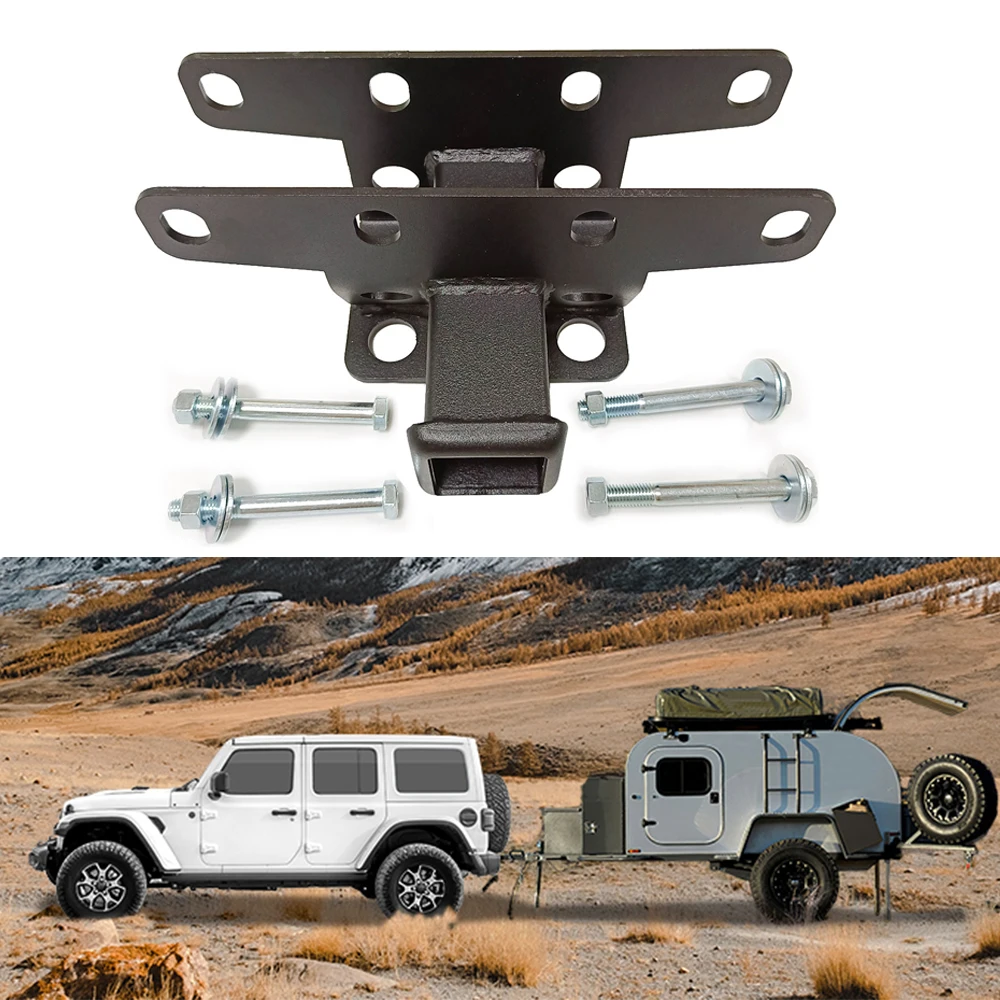 

2" Rear Trailer Hitch Receiver Class Towing Hitch & Cover Kit For Jeep Wrangler JK JKU JL 2007-2022+ Tow Combo With Hitch Cover