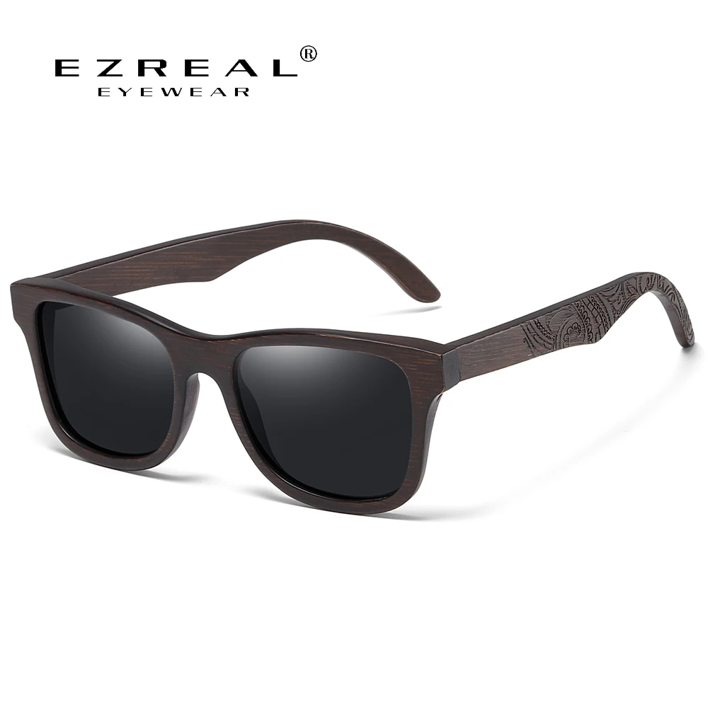 

EZREAL Brand Design Luxury Bamboo Sunglasses Women Original Brown Wooden Handmade Sun Glasses Man Dropshipping S1610BN