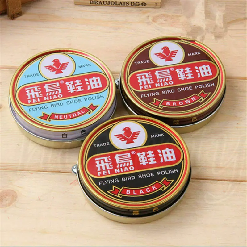 40g Useful Flying Bird Leather Shoe Wax Polish High Gloss Shine 3 Colors