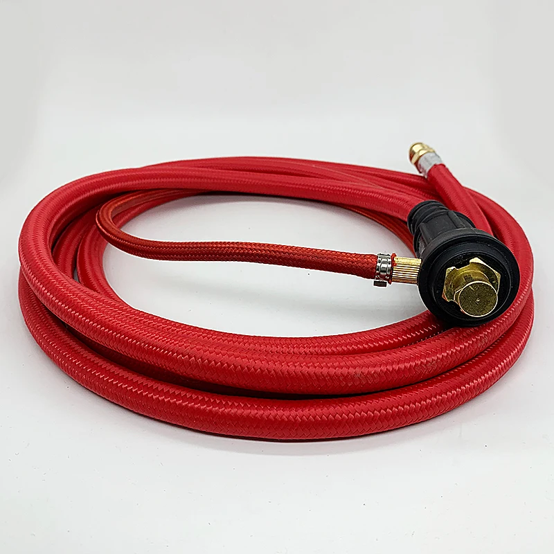 Conecte Rapidamente o Gás da Tocha de Soldadura de Tig-cabo de Mangueira Vermelho Integrado Elétrico Fios 4m 157.48in 3550 Euro Conector Wp26