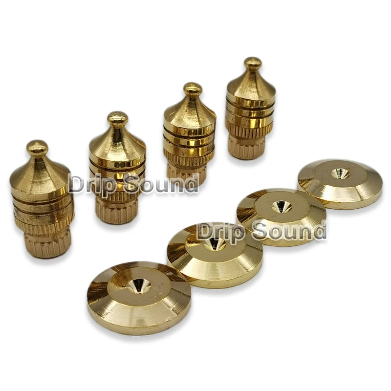 4 قطعة مكبر الصوت النحاسي سبايك مكبر للصوت عزل حامل قدم مخروط قاعدة منصات M8x30