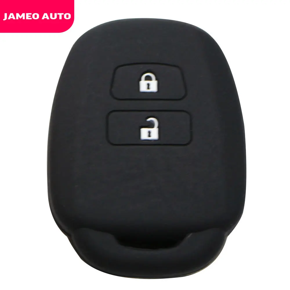 Silicone Remote Key Case Fob Shell Cover for Toyota Aqua Ractis Vitz RAV4 HiAce Land Cruiser Skin Holder 2 Button 2010-2019