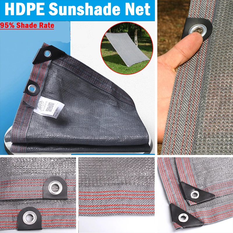 

Gray Anti-UV HDPE Sunshade Nets Garden Fence Privacy Netting Succulent Plants Sun Protection Cover Swimming Pool Car Shading Net