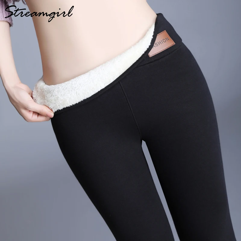 Streamgirl 8%Spandex Winter High Waist Leggings Velvet Women Fleece Pants 6XL Warm Winter Leggings For Women Velvet Trousers