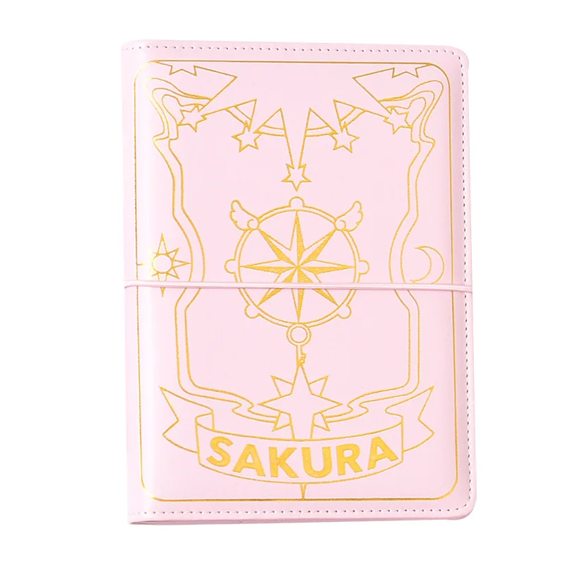 Cute Pink Sakura Anime Loose-leaf Diary Notebook Colorful Pages Spiral 6 Holes Binder Notebook Journals Planner Stationery Set