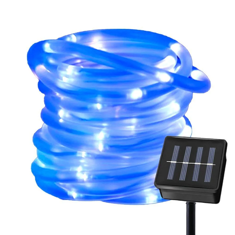 50/100 LEDs Solar Powered Rope Tube String Lights Outdoor Waterproof Fairy Lights Garden Garland For Christmas Yard Decoration