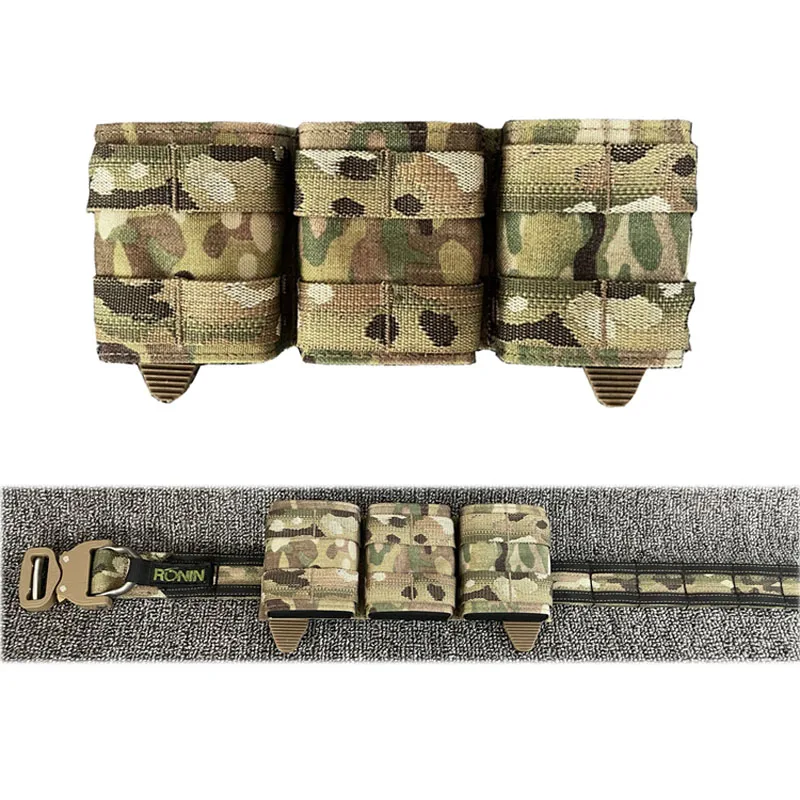 Outdoor Vest Triple Magazine Pouch 5.56 + 5.56 + 5.56 System Side Mag Pouch Clip Bags Holder Pocket