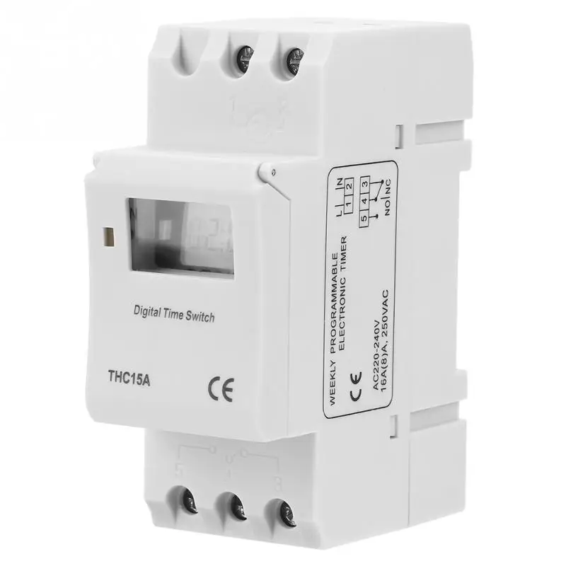 THC-15A DIN RAIL DIGITAL programmabile timer time switch 220VAC 16A time switch timer time 220v Time relay THC-15A