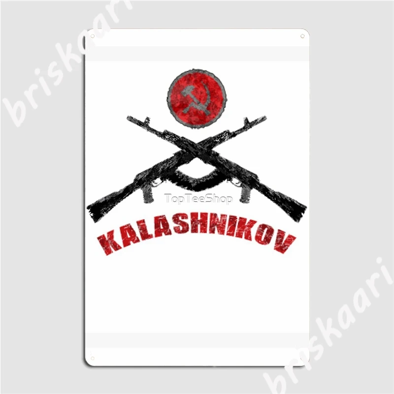 Soviet Kalashnikov Ak-47 Hammer Ussr Soviet Communism Retro Cccp Metal Signs Living Room Custom Wall Decor Tin sign Posters