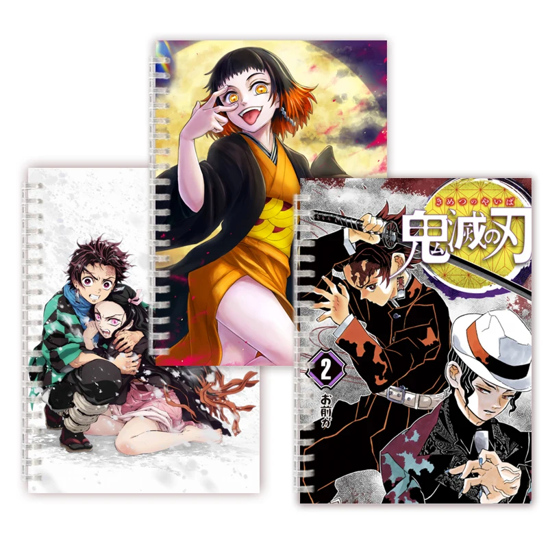 Demon slayer kimetsu não yaiba-espiral caderno escrevendo bloco de notas capa de livro cartaz japão animação comic kamado tanjirou nezuko