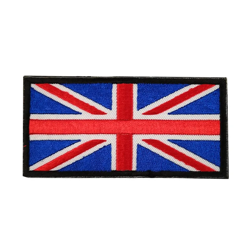 Badge brodé avec crochets et boucles pour drapeau britannique, 10x5cm, badges de brassard en tissu, patchs autocollants militaires tactiques